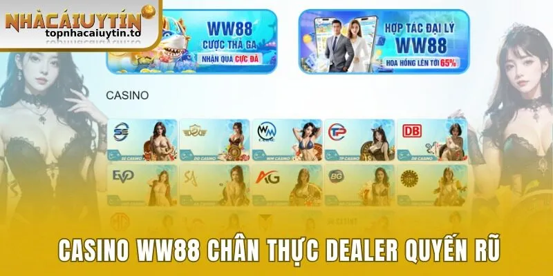Casino chân thực cùng dealer nóng bỏng